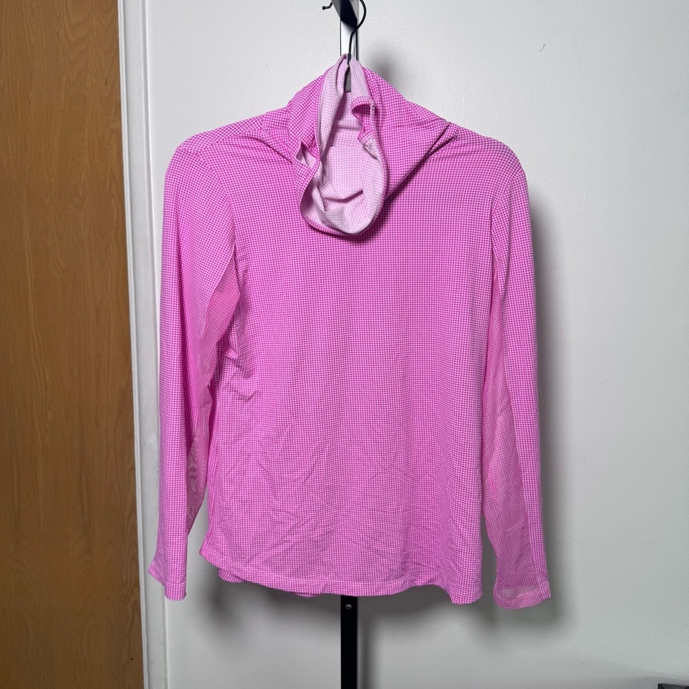 IBKUL Pink Checkered Long Sleeve Top women size small
